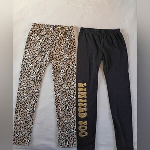 Limited Too Leopard and Black Leggings Set